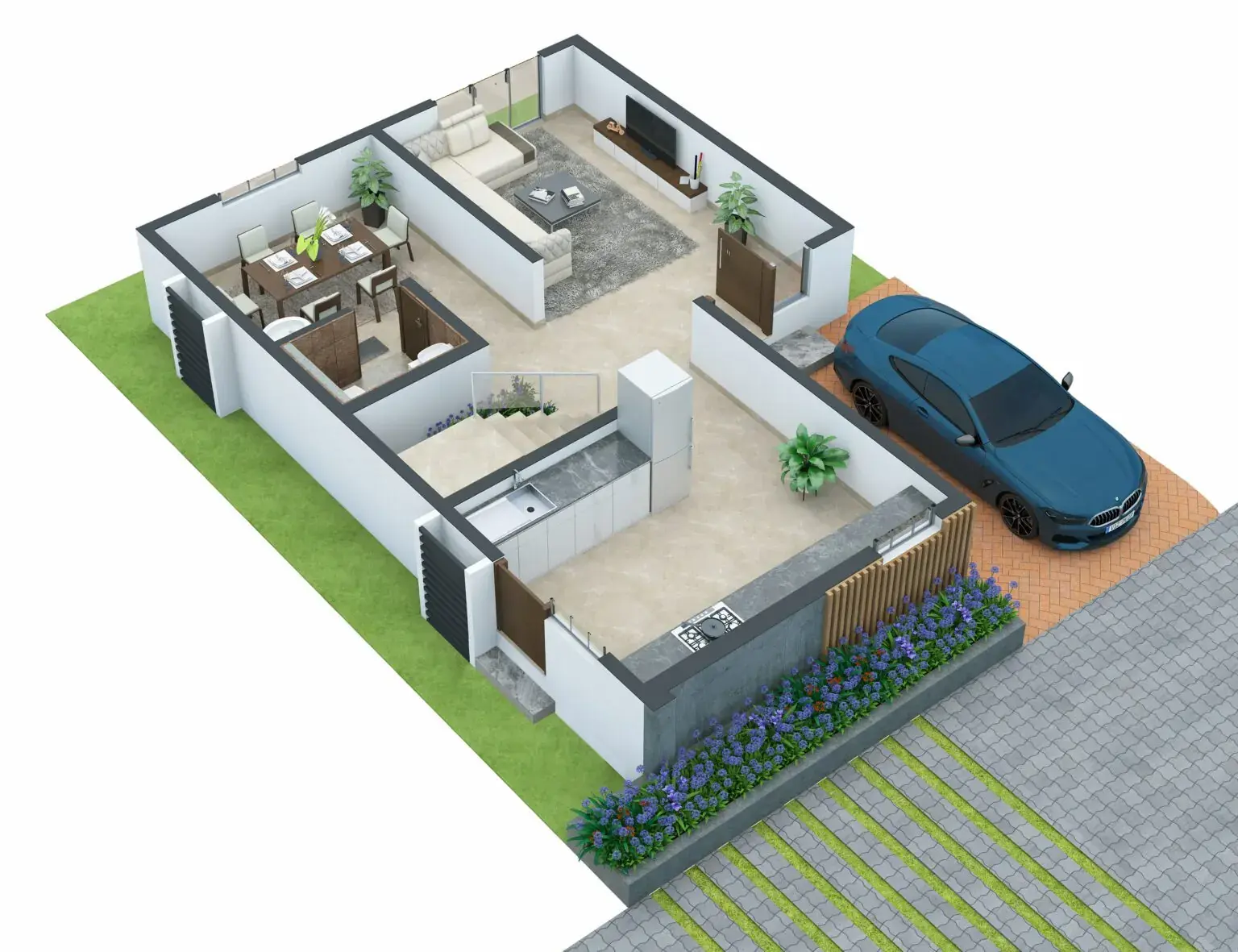 Symphony East Ground Floor - 4BHK Villa 3D View