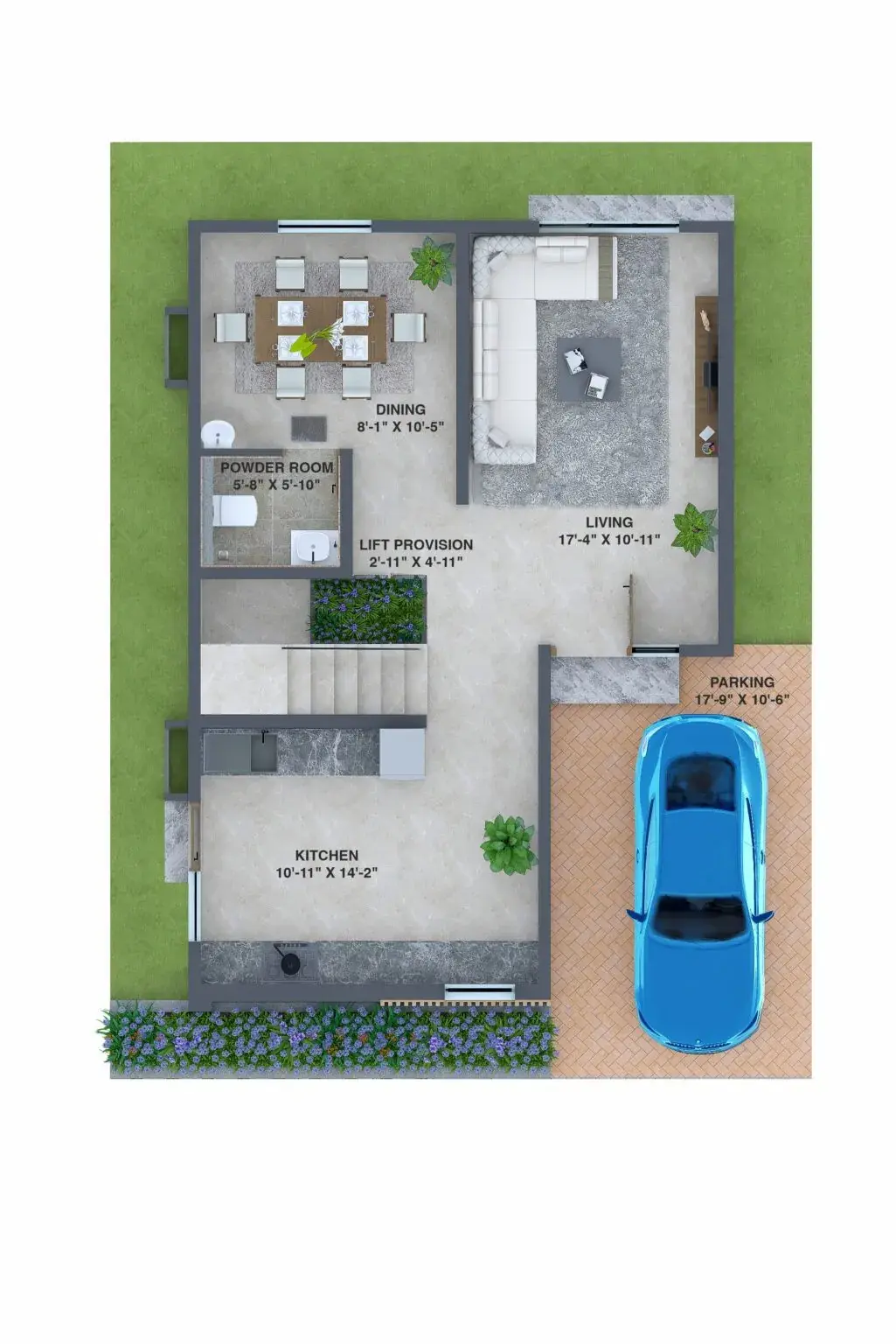 Symphony East Ground Floor - 4BHK Villa Floor Plan