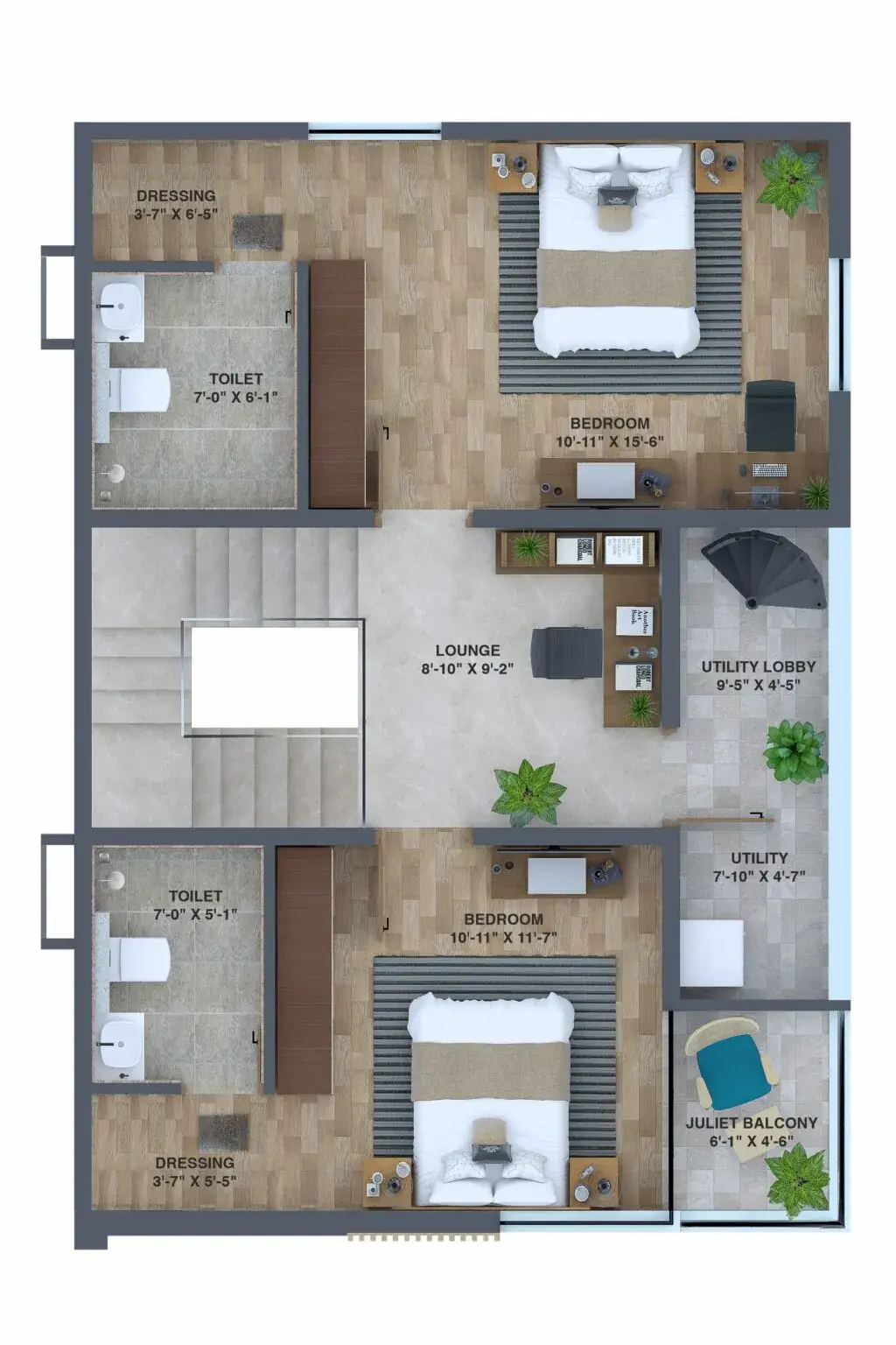 Symphony East Second Floor - 4BHK Villa Floor Plan