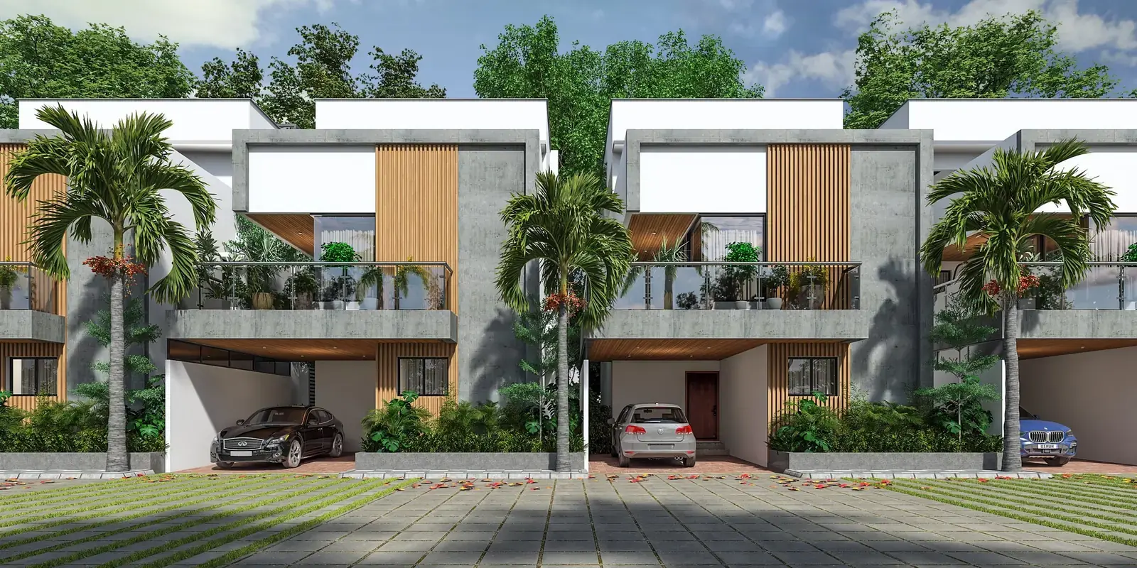 Melody West 9x15 Villa Elevation - Modern luxury villas in North Bangalore